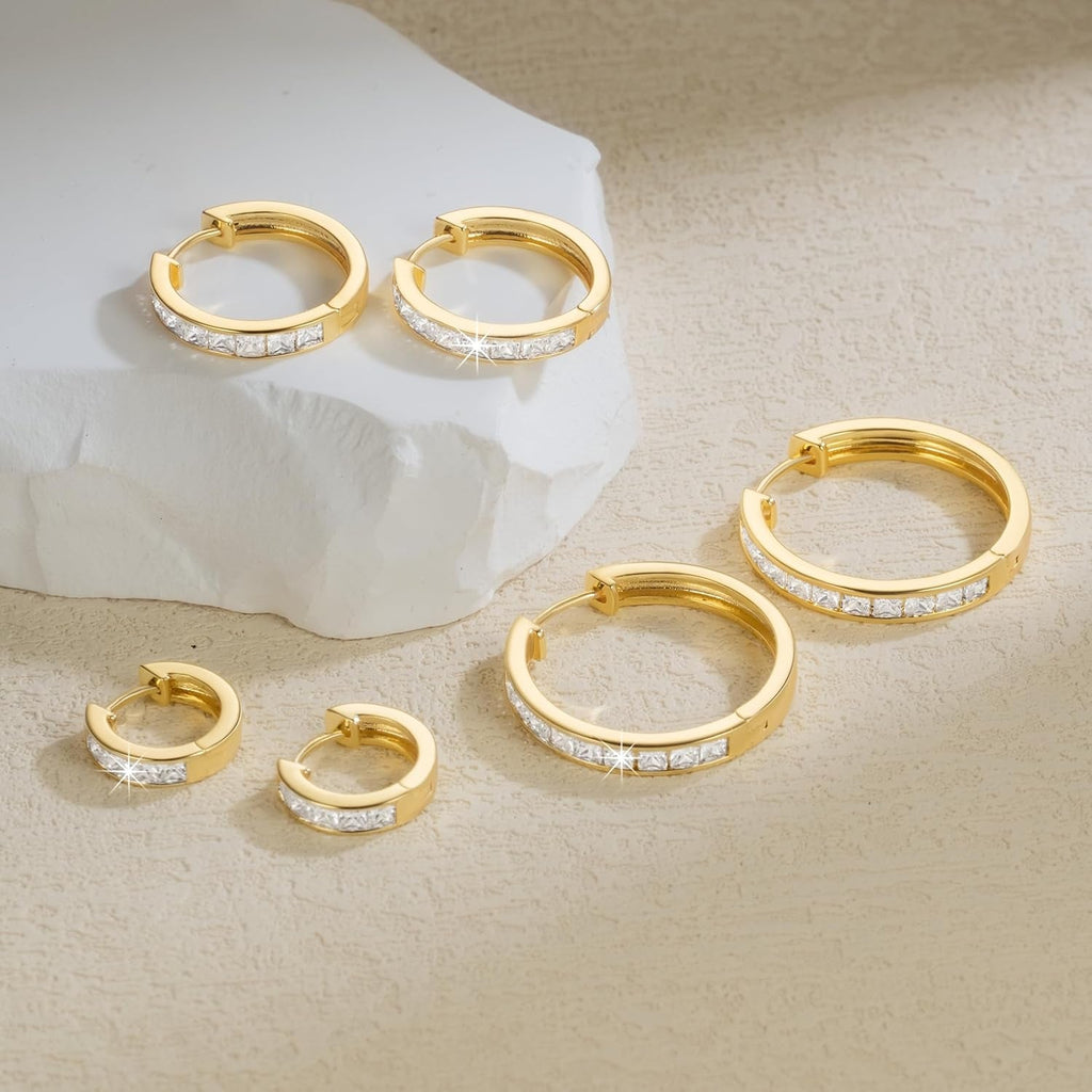 Gold Hoop Earrings 14K Gold Earrings for Women - KARMARKA