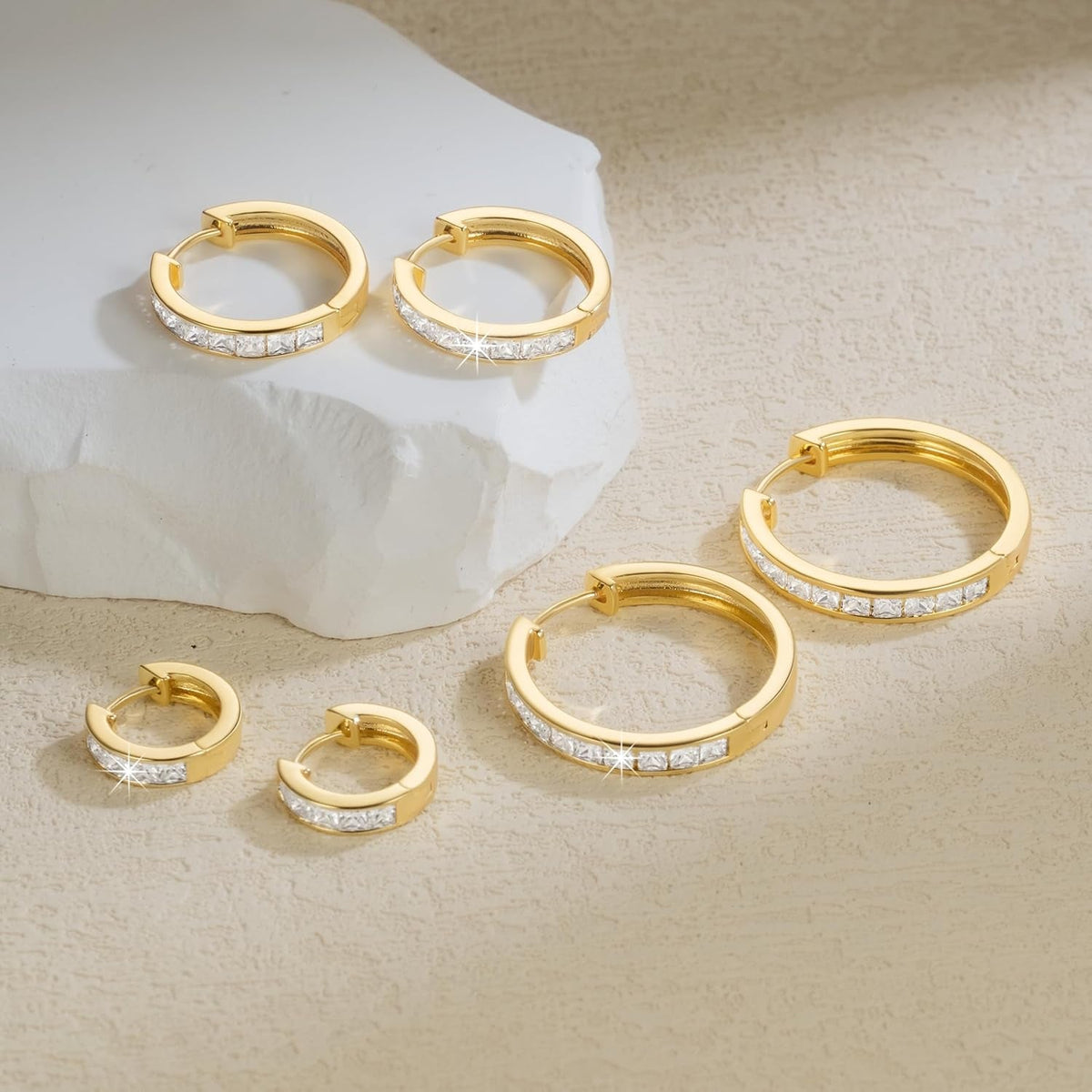 Gold Hoop Earrings 14K Gold Earrings for Women - KARMARKA