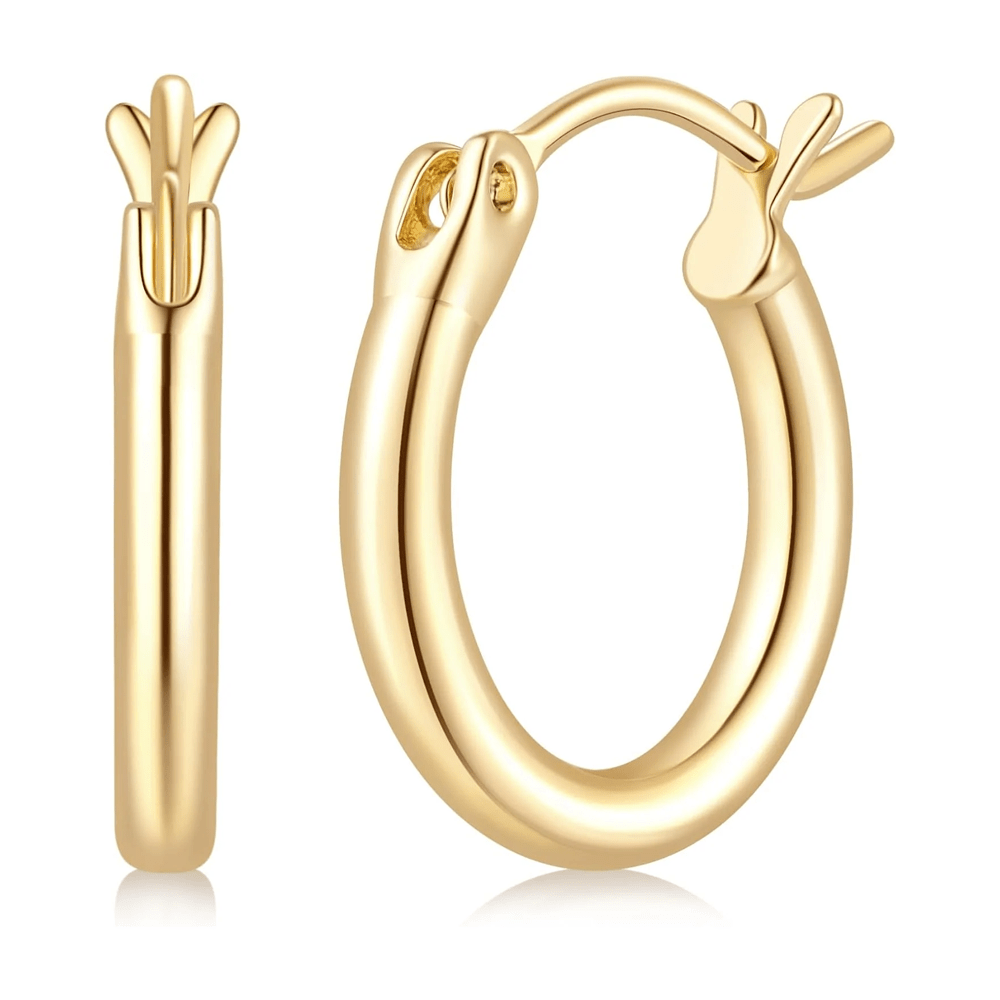 Gold Hoop Earrings 14K Gold Earrings for Women - KARMARKA