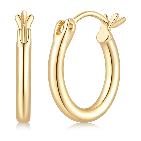 Gold Hoop Earrings 14K Gold Earrings for Women - KARMARKA