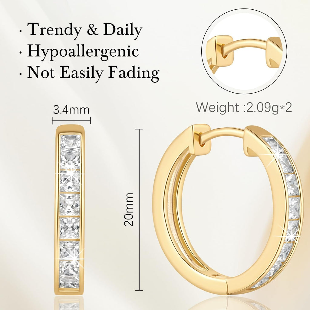Gold Hoop Earrings 14K Gold Earrings for Women - KARMARKA