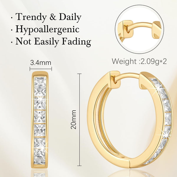 Gold Hoop Earrings 14K Gold Earrings for Women - KARMARKA