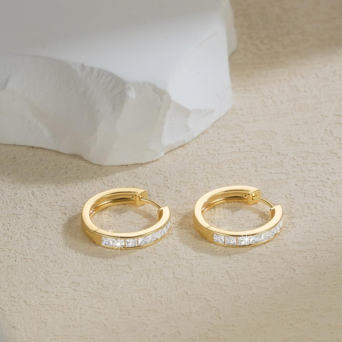 Gold Hoop Earrings 14K Gold Earrings for Women - KARMARKA