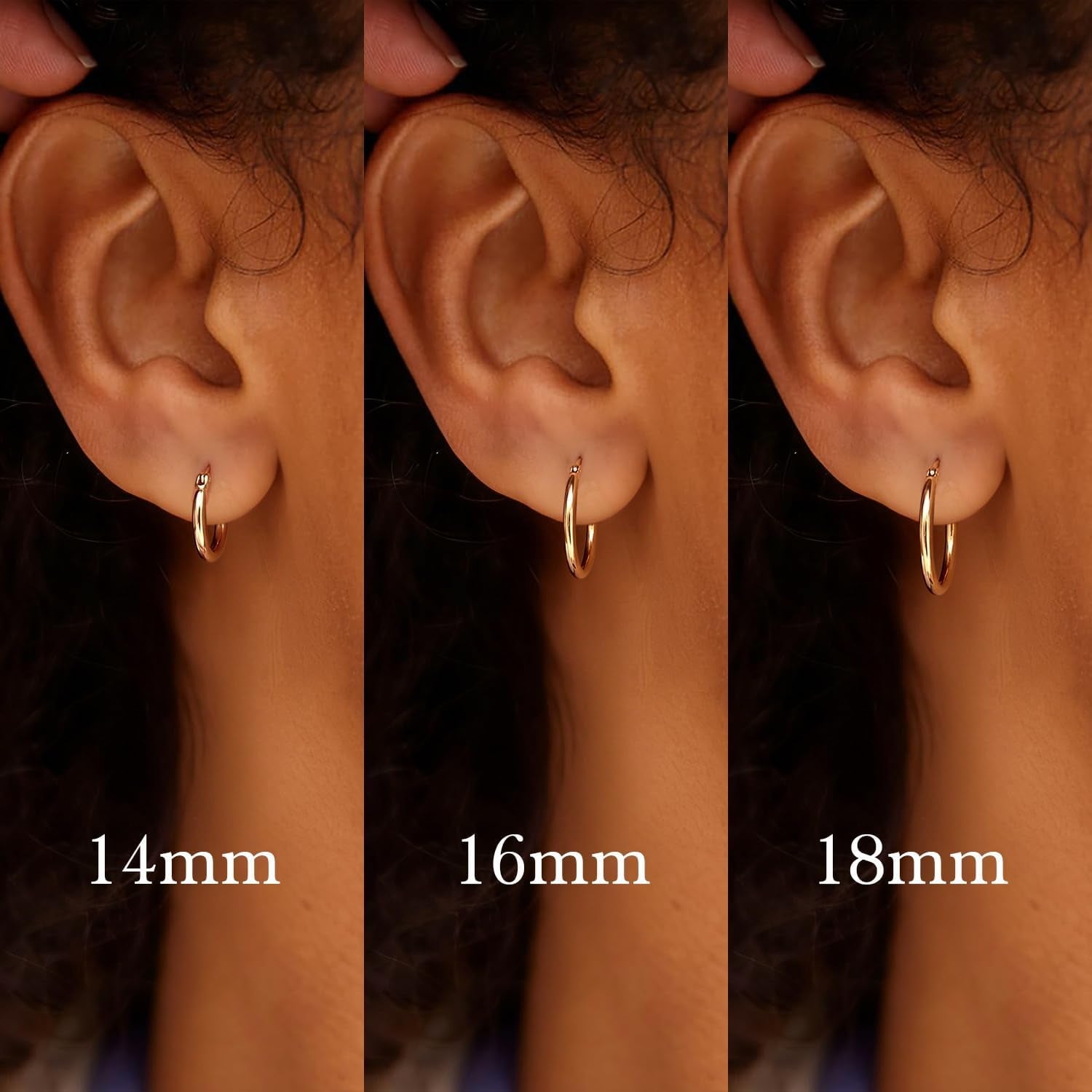 Gold Hoop Earrings 14K Gold Earrings for Women Secondary image