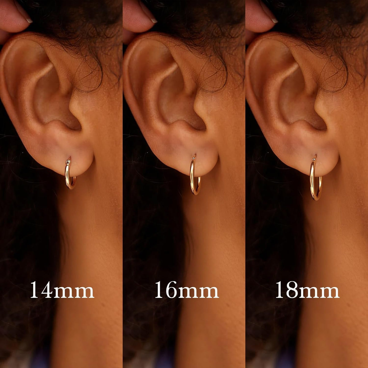 Gold Hoop Earrings 14K Gold Earrings for Women - KARMARKA