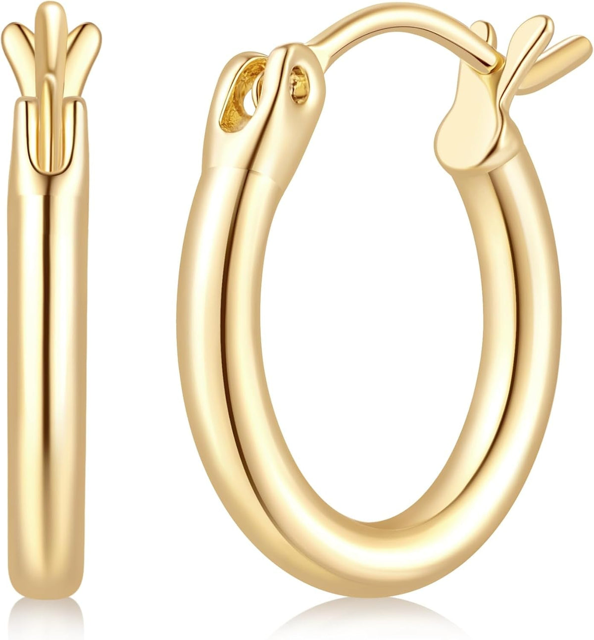 Gold Hoop Earrings 14K Gold Earrings for Women - KARMARKA