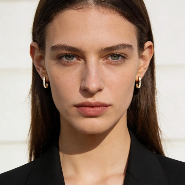 Gold Hoop Earrings 14K Gold Earrings for Women - KARMARKA