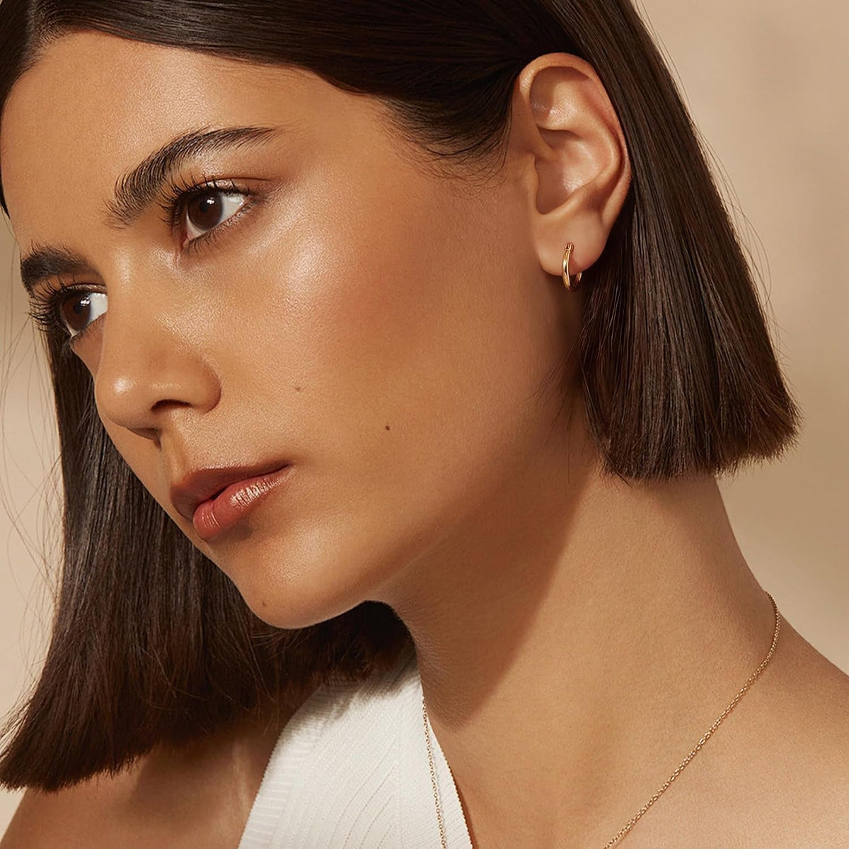 Gold Hoop Earrings 14K Gold Earrings for Women - KARMARKA