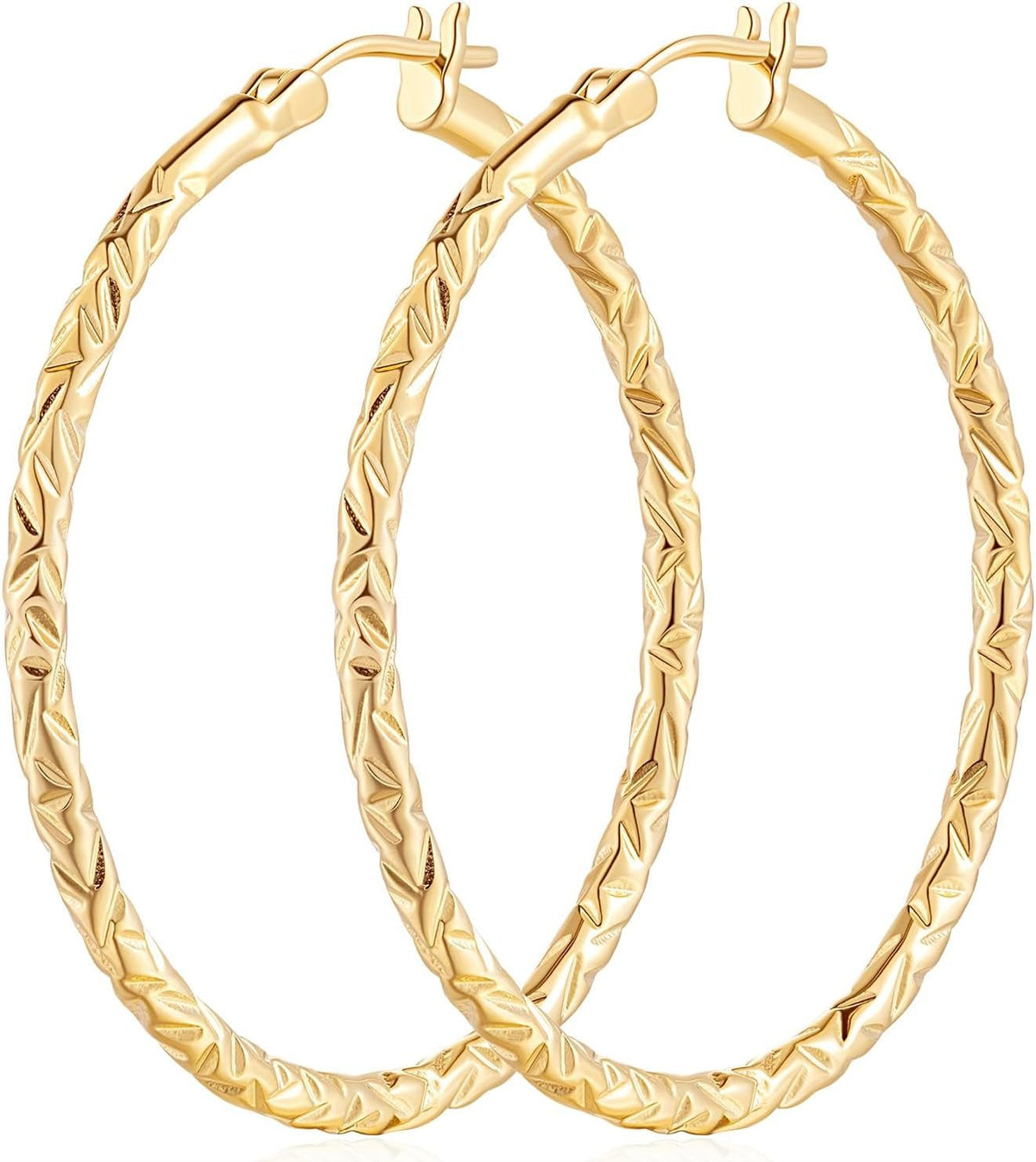 Gold Hoop Earrings 14K Gold Hoop Earrings for Women - KARMARKA Main image
