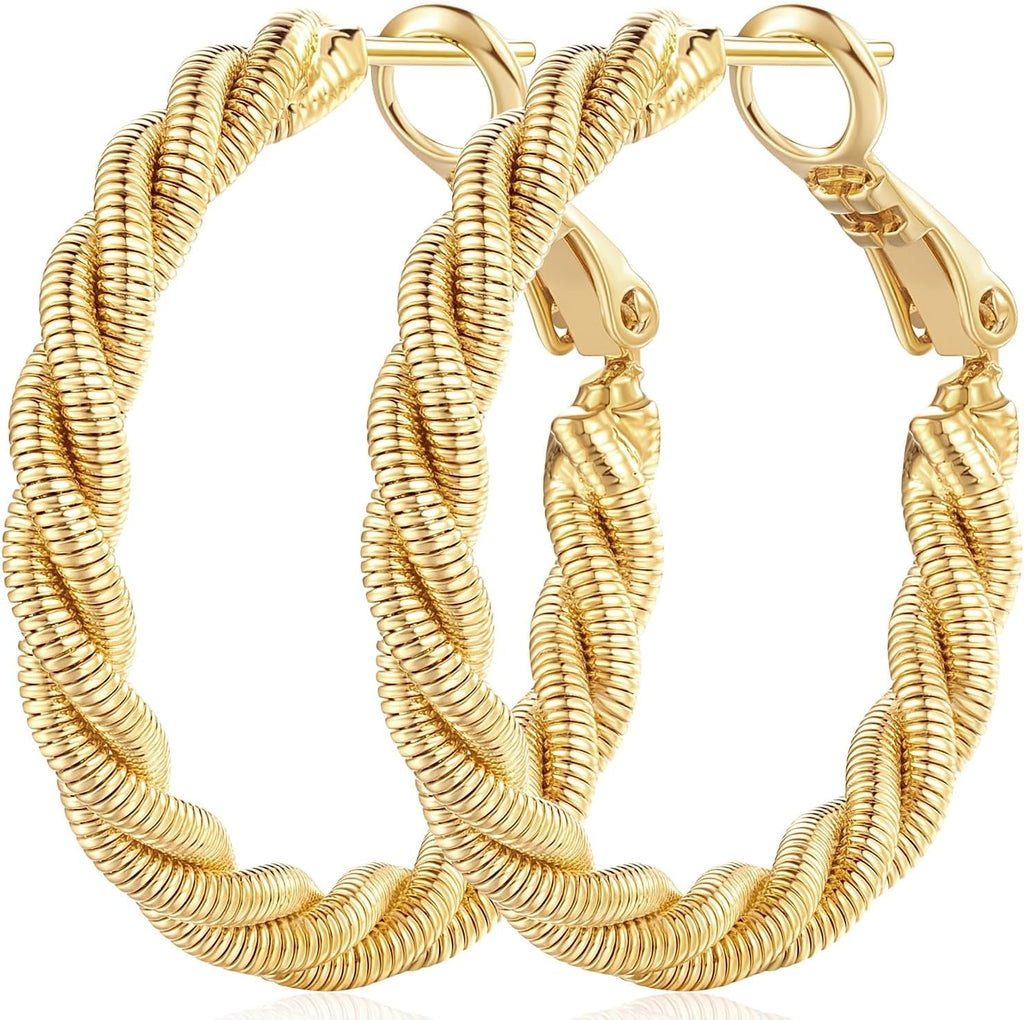 Gold Hoop Earrings for Women 14K Gold Earrings for Women - KARMARKA