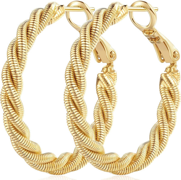 Gold Hoop Earrings for Women 14K Gold Earrings for Women - KARMARKA