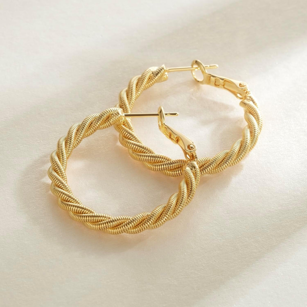 Gold Hoop Earrings for Women 14K Gold Earrings for Women - KARMARKA