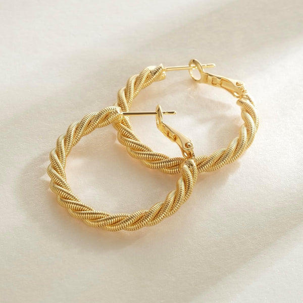 Gold Hoop Earrings for Women 14K Gold Earrings for Women - KARMARKA