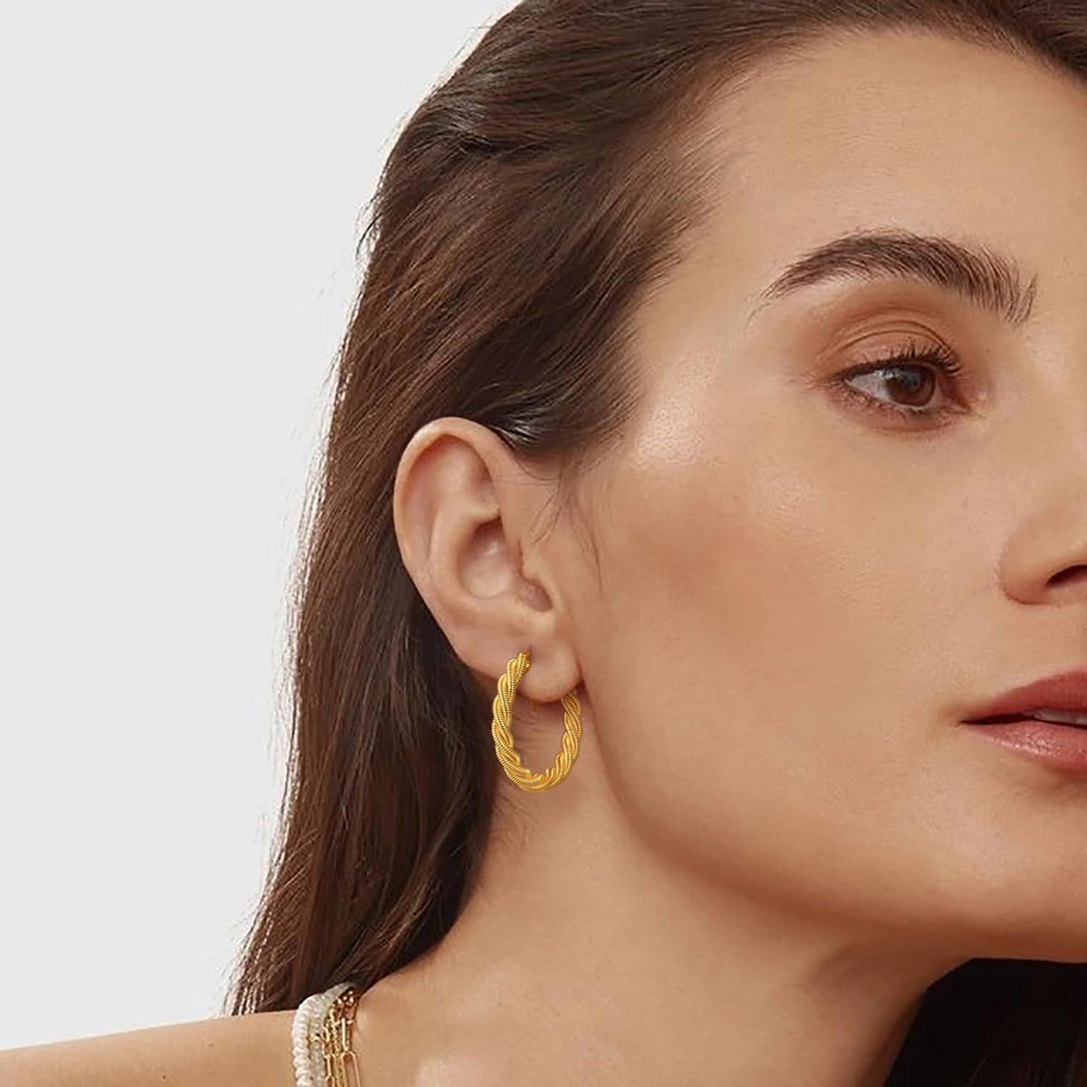 Gold Hoop Earrings for Women 14K Gold Earrings for Women - KARMARKA