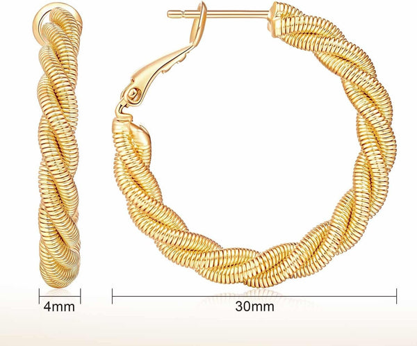 Gold Hoop Earrings for Women 14K Gold Earrings for Women - KARMARKA