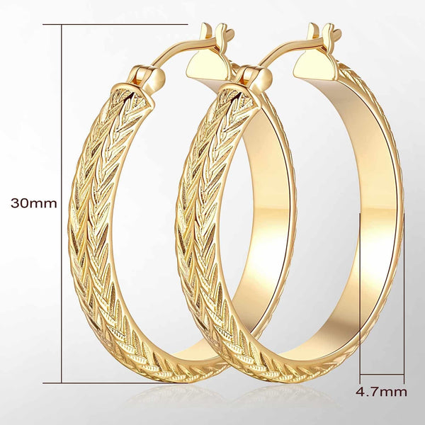 Gold Hoop Earrings for Women 14K Gold Earrings for Women - KARMARKA