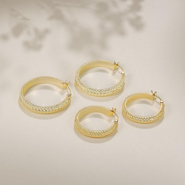 Gold Hoop Earrings for Women 14K Gold Earrings for Women - KARMARKA
