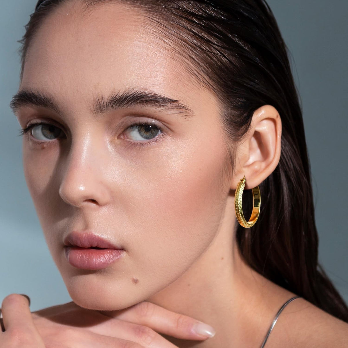 Gold Hoop Earrings for Women 14K Gold Earrings for Women - KARMARKA
