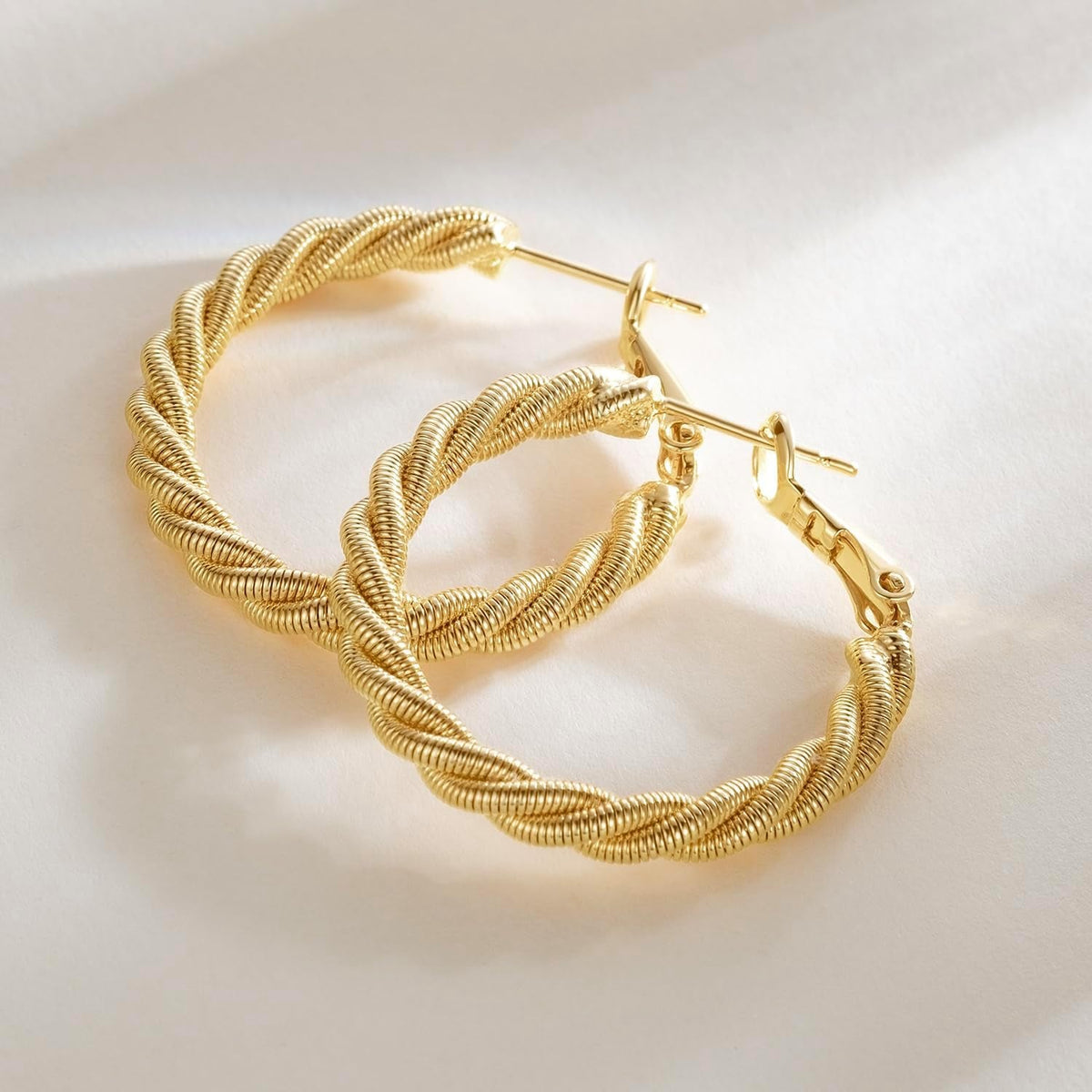 Gold Hoop Earrings for Women 14K Gold Earrings for Women - KARMARKA