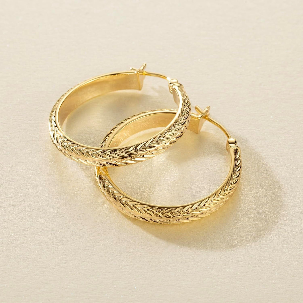 Gold Hoop Earrings for Women 14K Gold Earrings for Women - KARMARKA