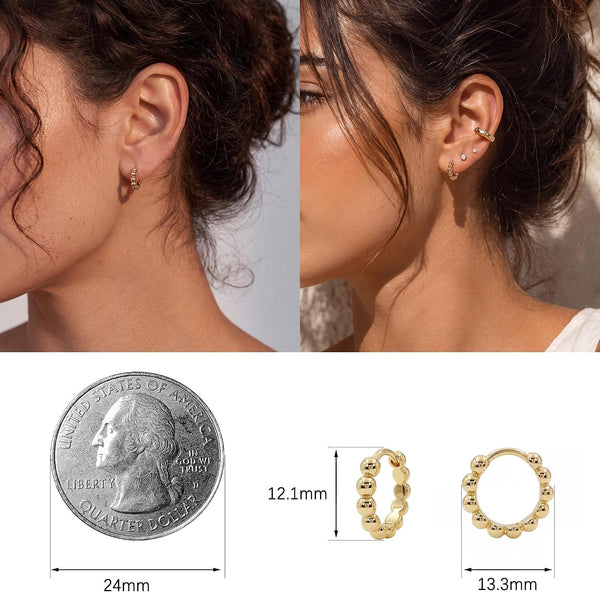 Gold Huggie Hoop Earrings 14K Gold Plated Dainty Small Simple Hypoallergenic Jewelry Gift for Women - KARMARKA