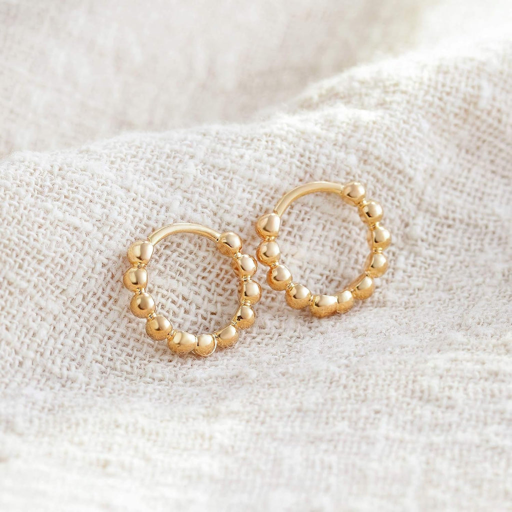 Gold Huggie Hoop Earrings 14K Gold Plated Dainty Small Simple Hypoallergenic Jewelry Gift for Women - KARMARKA