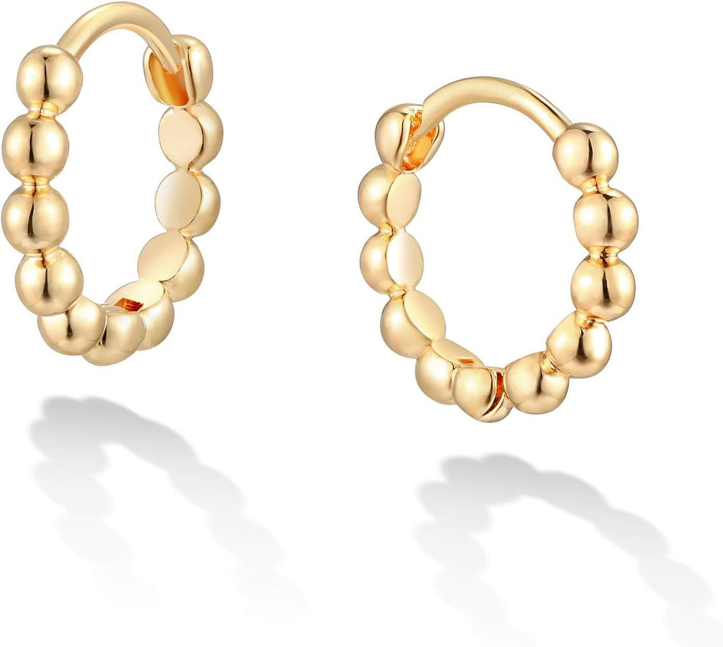 Gold Huggie Hoop Earrings 14K Gold Plated Dainty Small Simple Hypoallergenic Jewelry Gift for Women - KARMARKA