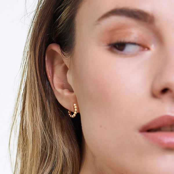 Gold Huggie Hoop Earrings 14K Gold Plated Dainty Small Simple Hypoallergenic Jewelry Gift for Women - KARMARKA