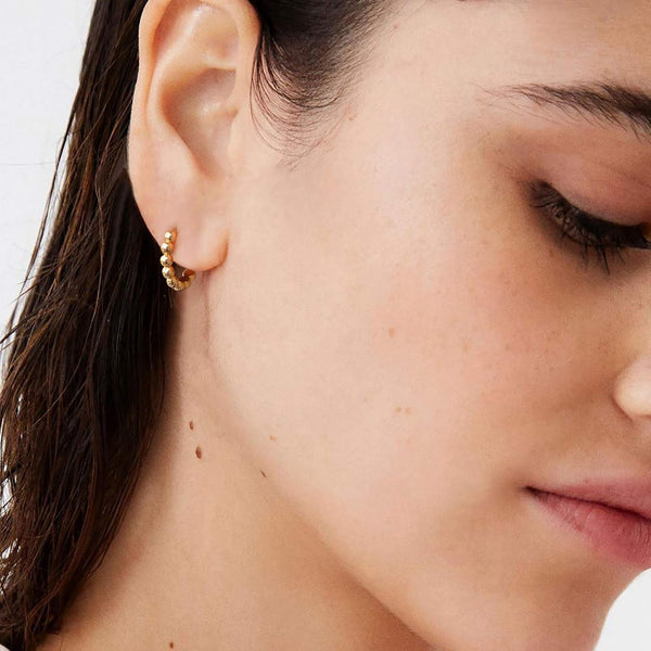 Gold Huggie Hoop Earrings 14K Gold Plated Dainty Small Simple Hypoallergenic Jewelry Gift for Women - KARMARKA