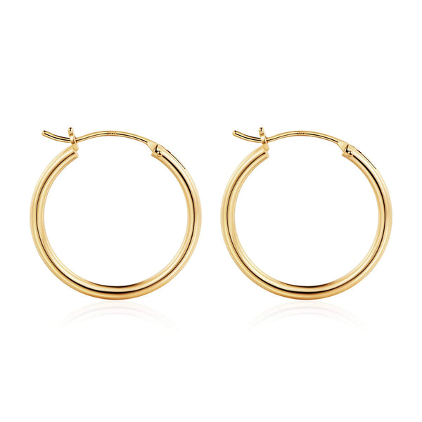 Gold Plated Chunky Hoop Earrings for Women – Lightweight Hollow Tube Hoops - KARMARKA