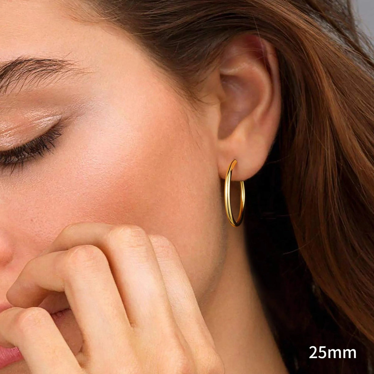 Gold Plated Chunky Hoop Earrings for Women – Lightweight Hollow Tube Hoops - KARMARKA