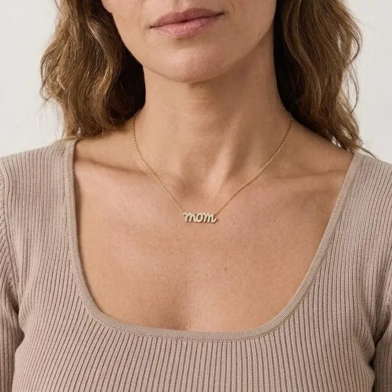 Gold Plated Mom Necklace for Women | Mama Pendant Gift - KARMARKA