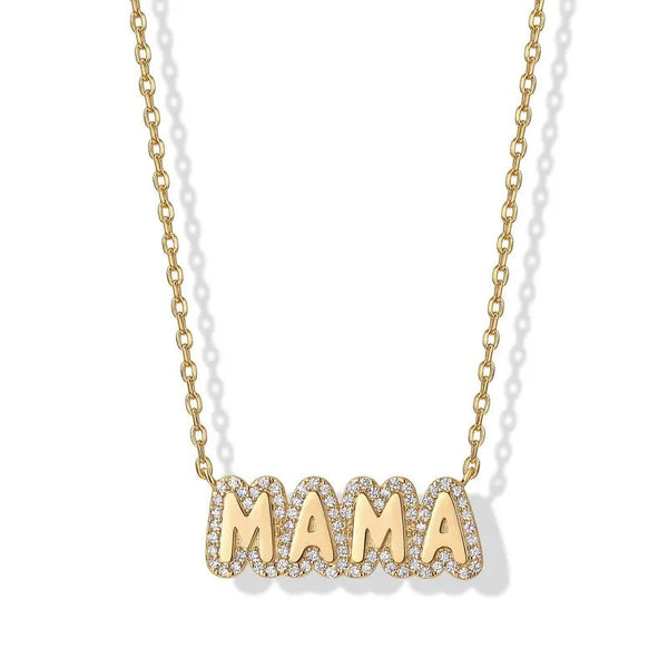 Gold Plated Mom Necklace for Women | Mama Pendant Gift - KARMARKA
