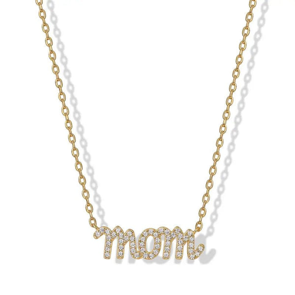 Gold Plated Mom Necklace for Women | Mama Pendant Gift - KARMARKA