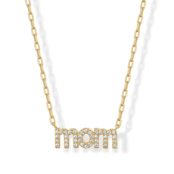 Gold Plated Mom Necklace for Women | Mama Pendant Gift - KARMARKA