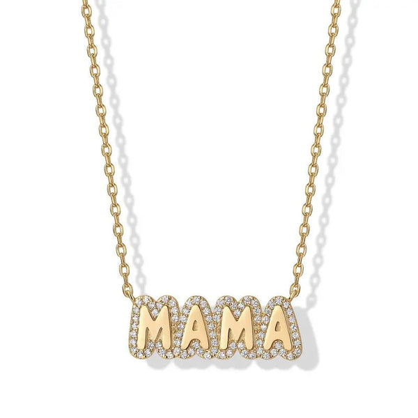 Gold Plated Mom Necklace for Women | Mama Pendant Gift - KARMARKA