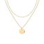 Gold-Tone Coin Pendant Layered Necklace for Women – Dainty Double Chain Jewelry - KARMARKA