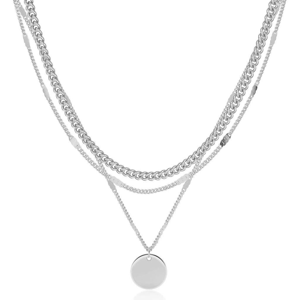 Gold-Tone Layered Coin Pendant Necklace for Women – Dainty Multi-Layer Chain Jewelry - KARMARKA
