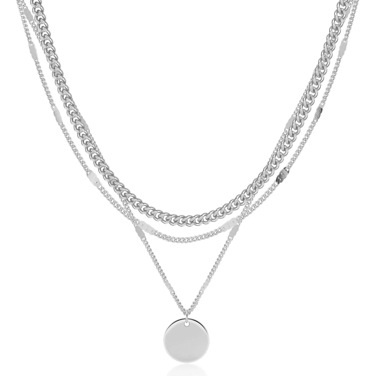 Gold-Tone Layered Coin Pendant Necklace for Women – Dainty Multi-Layer Chain Jewelry - KARMARKA