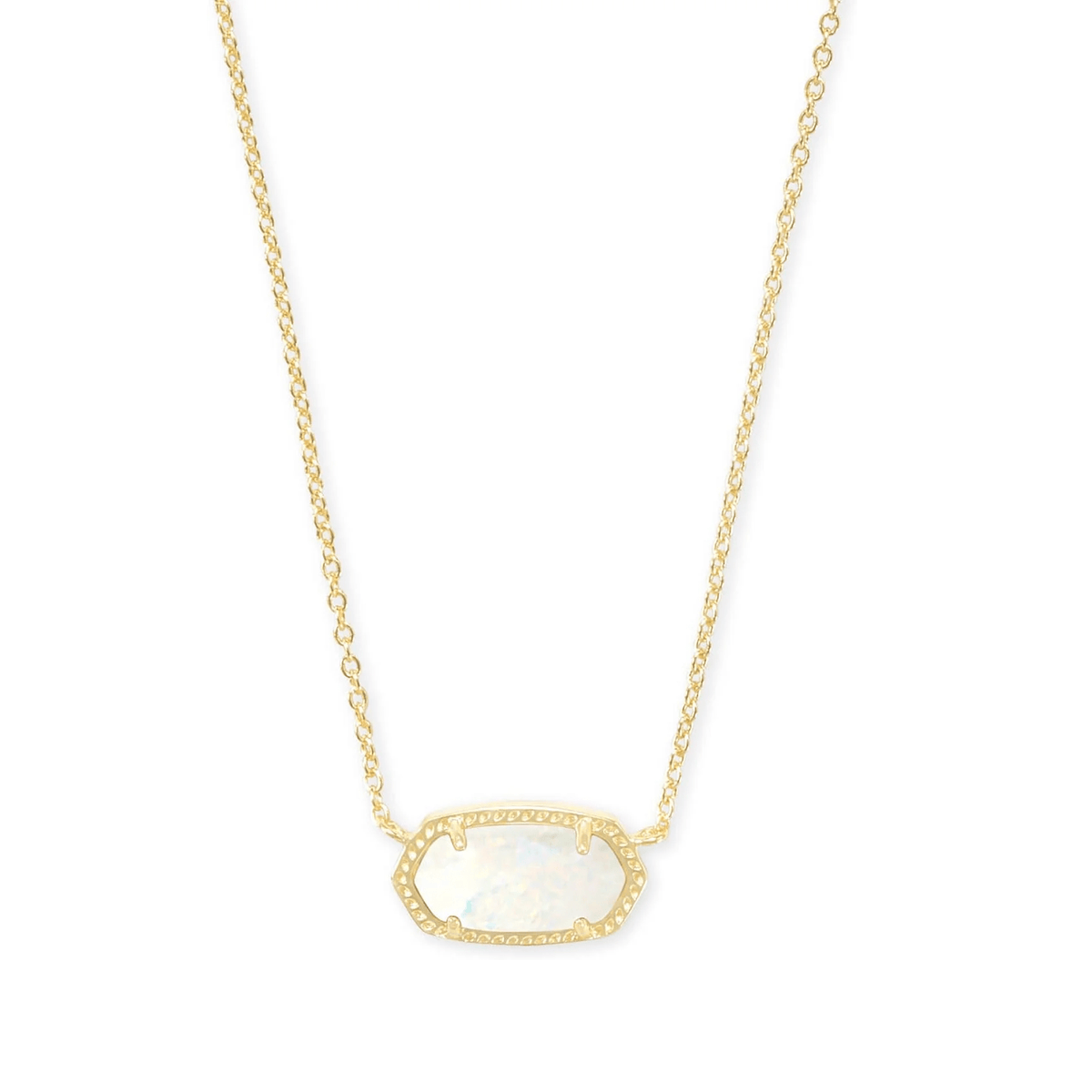 Gold-Tone Opal Pendant Necklace for Women – Elegant Geometric Statement Chain - KARMARKA Main image