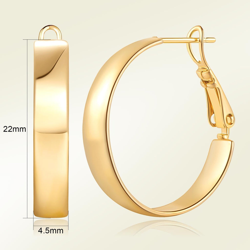 Hoop Earrings 14K Gold Hoop Earrings for Women - KARMARKA