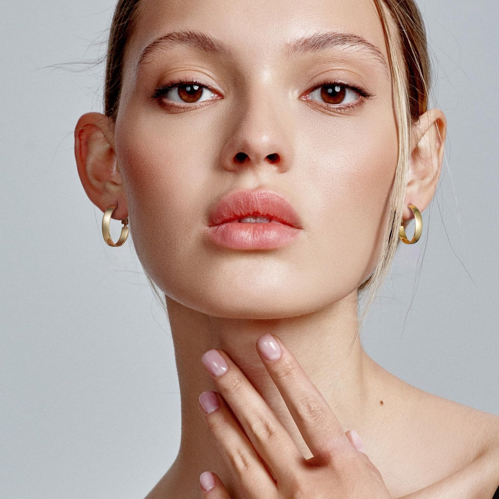 Hoop Earrings 14K Gold Hoop Earrings for Women - KARMARKA