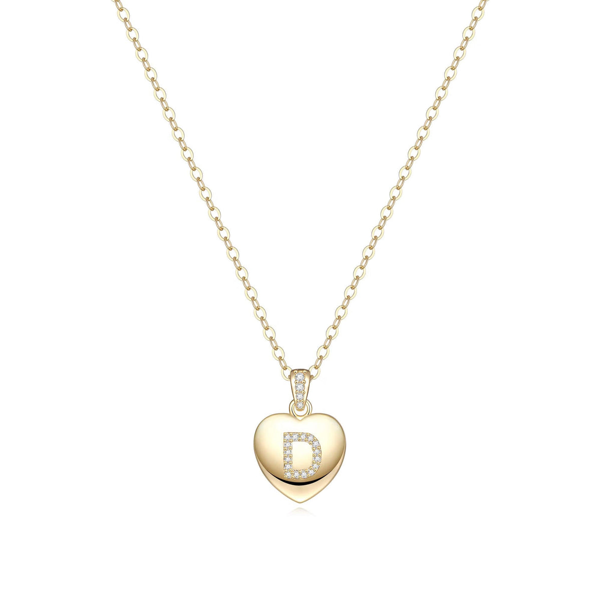 Initial Necklace for Women 14K Gold Plated Cubic Zirconia Letter Pendant Necklace for Women Birthday Christmas Mothers Day Gifts - KARMARKA Main image