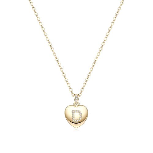 Initial Necklace for Women 14K Gold Plated Cubic Zirconia Letter Pendant Necklace for Women Birthday Christmas Mothers Day Gifts - KARMARKA