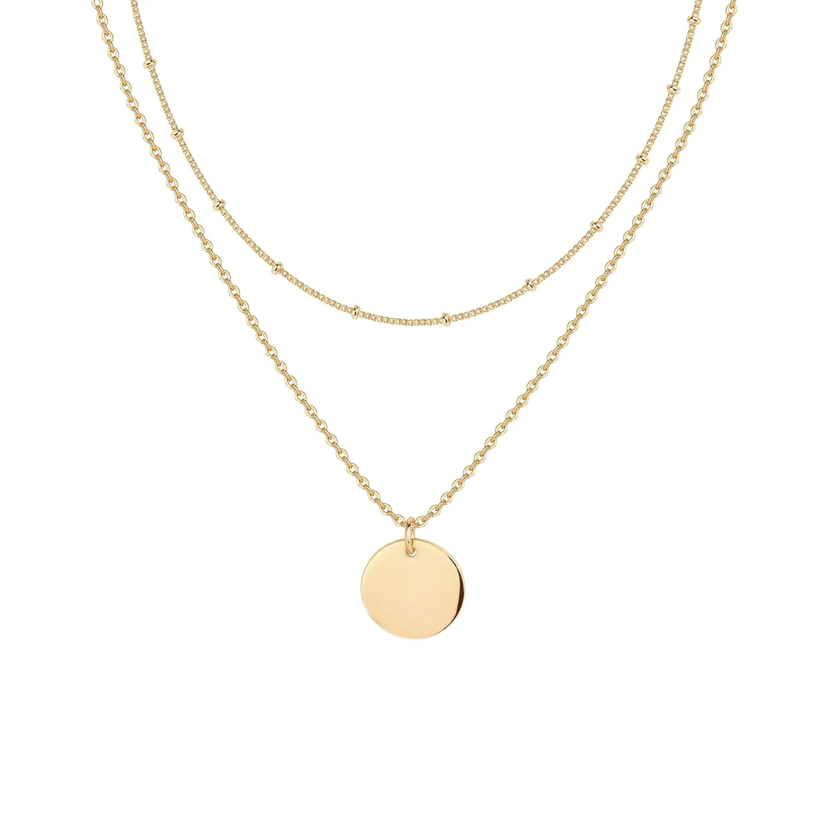 14K Gold Plated Layering Necklaces for Women, Cute Motif Pendants