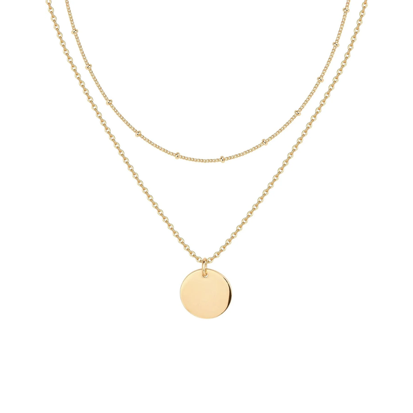14K Gold Plated Layering Necklaces for Women, Cute Motif Pendants