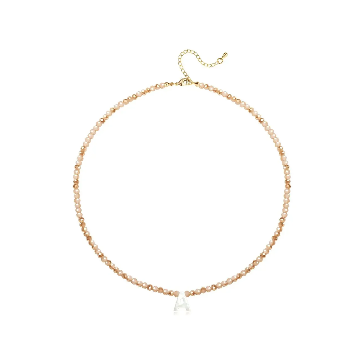 Pendant Necklaces for Women Initial Choker Necklace Beaded Shell Letter Bracelet Trendy Tiny A-Z Simple Jewelry
