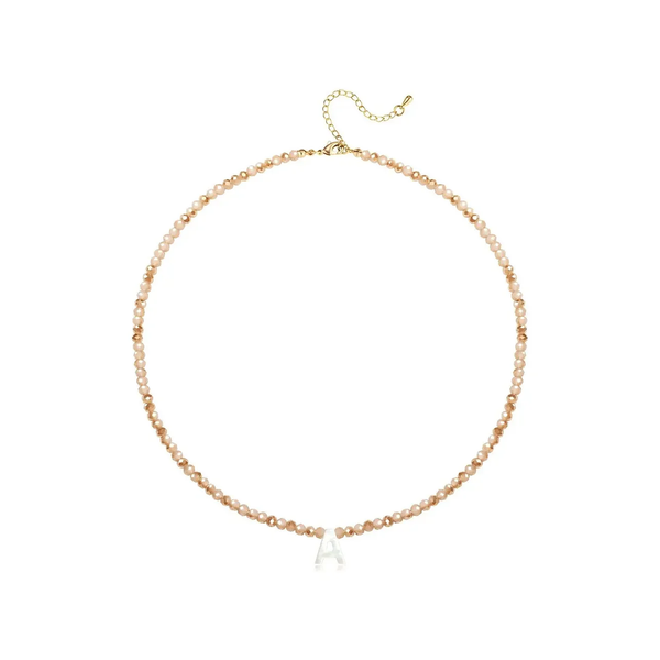 Pendant Necklaces for Women Initial Choker Necklace Beaded Shell Letter Bracelet Trendy Tiny A-Z Simple Jewelry