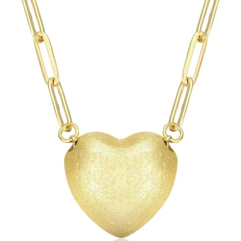 KWWLOTEE Puffy Heart Necklace Female Birthday - KARMARKA Main image