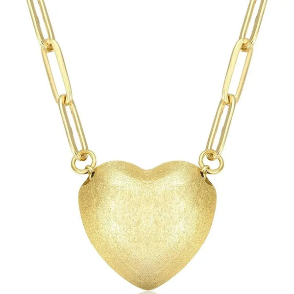 KWWLOTEE Puffy Heart Necklace Female Birthday - KARMARKA